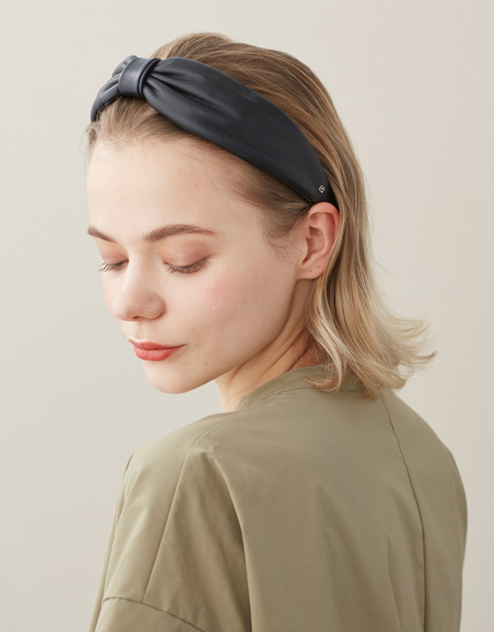 Delphine Leather Bow Headband