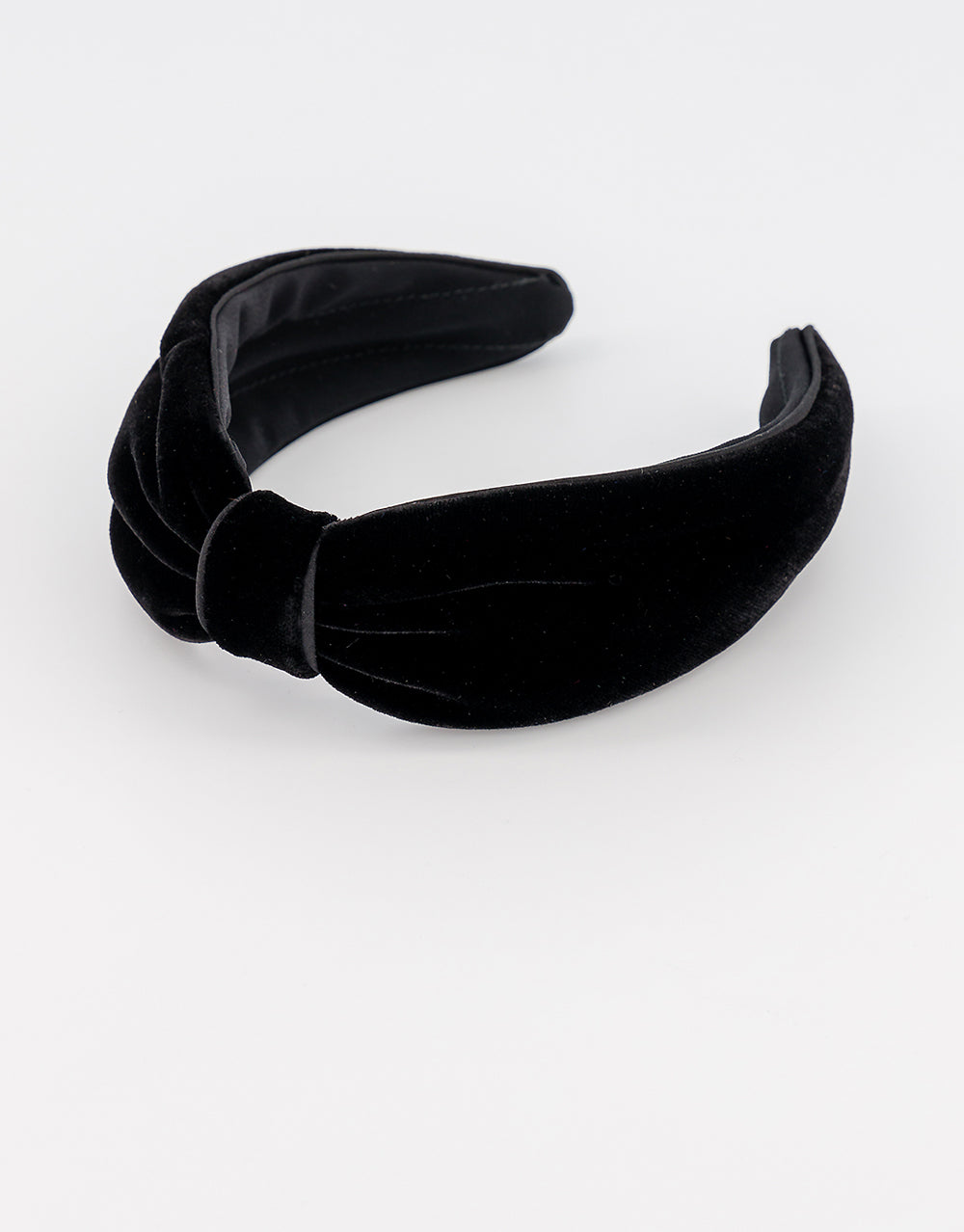 Adele Pleated Black Velvet Headband