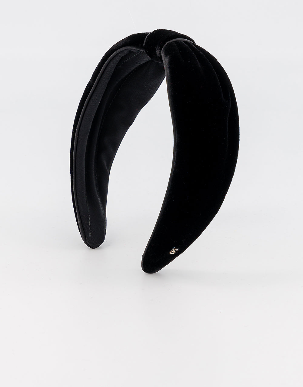 Adele Pleated Black Velvet Headband