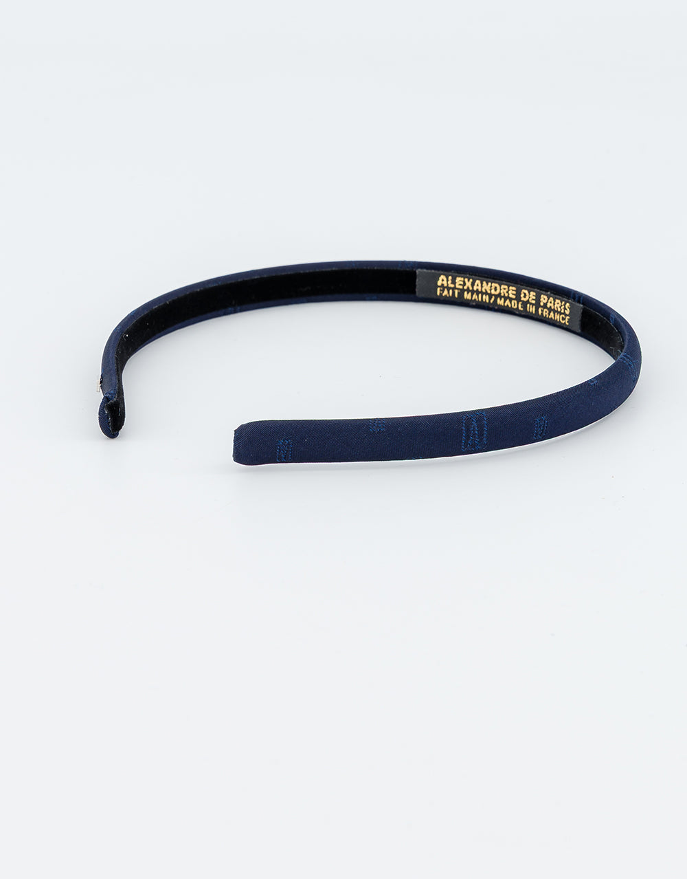 Thin Navy Silk Headband
